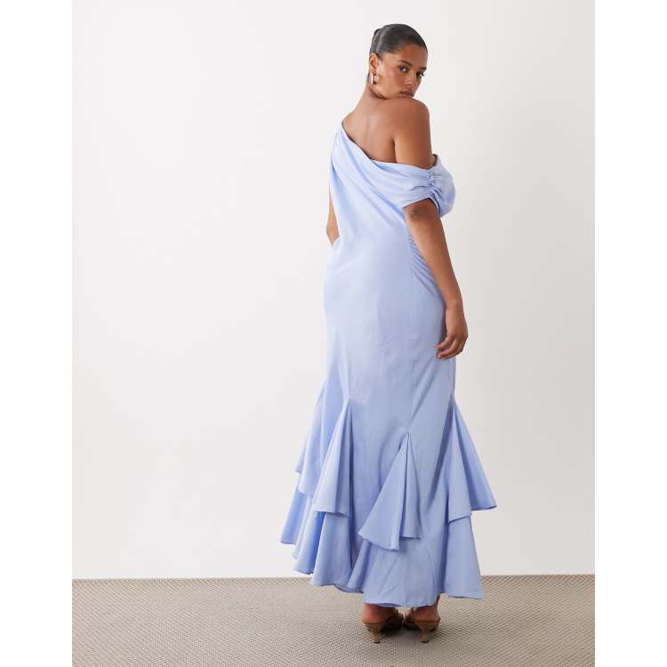 asos fallen shoulder prom dress ASOS Design - One-Shoulder Midi Dress - Women - Polyurethane/Polyester/Spandex/Viscose - 2 US