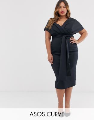 asos curve black dress