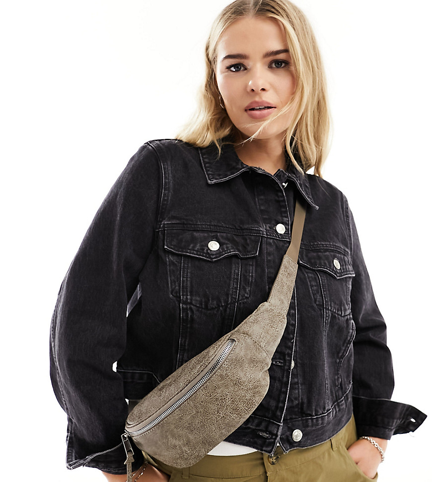 ASOS DESIGN Curve fanny pack in washed gray