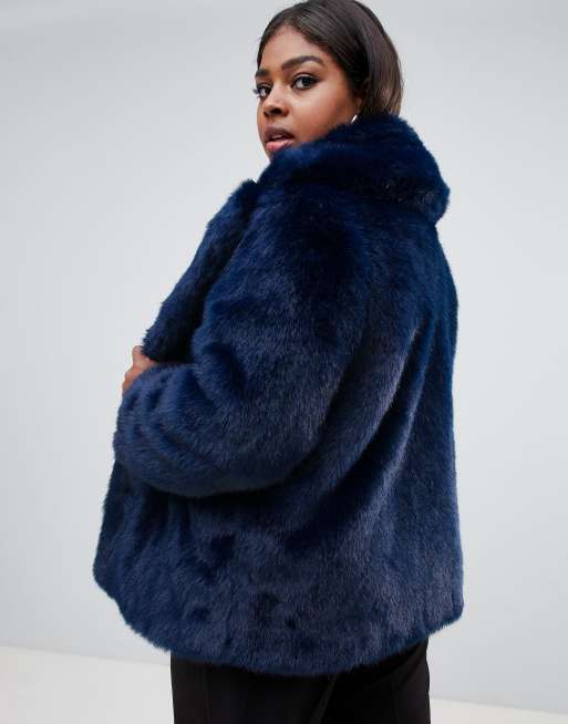 Asos blue hot sale fur coat