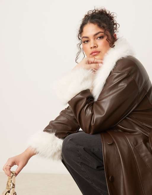 Luxurious shearling soft fur collar newest and cuff set