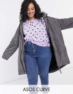 asos curve raincoat