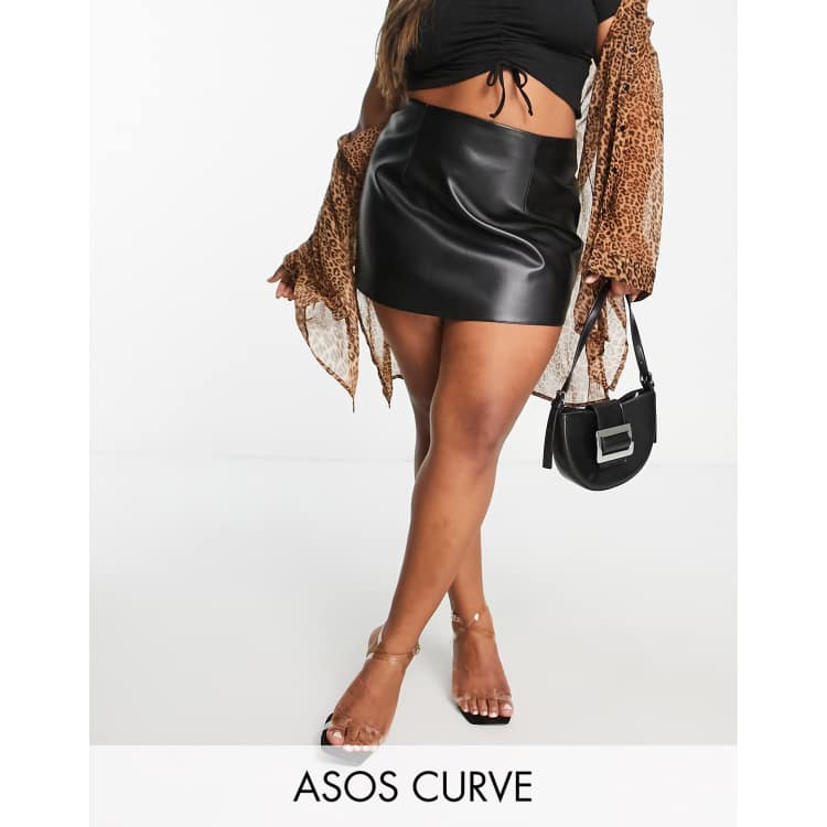 Asos leather shop skirt plus size