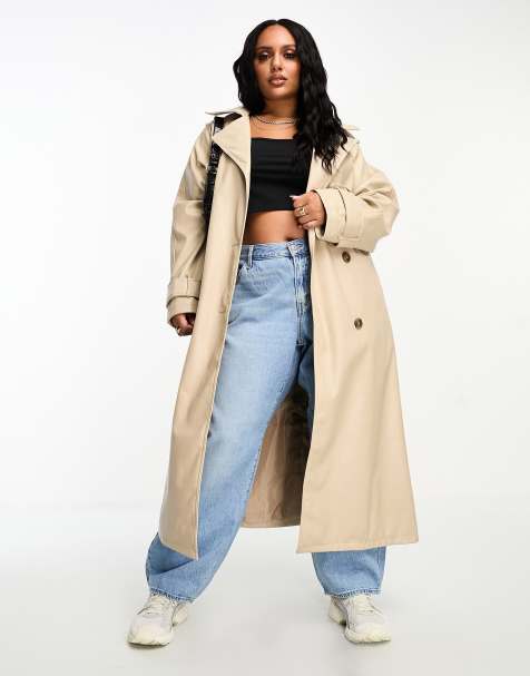 ASOS DESIGN longline plush faux fur coat in camel