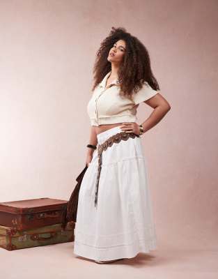 Asos Curve Asos Design Curve Faux Suede Studded Heart Disc Detail Waist And Hip Belt In Brown