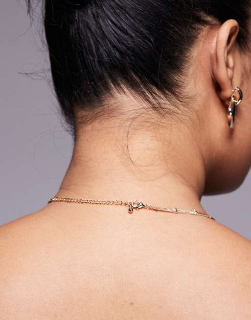 ASOS DESIGN Curve – Feine Choker-Halskette in Goldoptik mit Stabdetail, 3 von 3