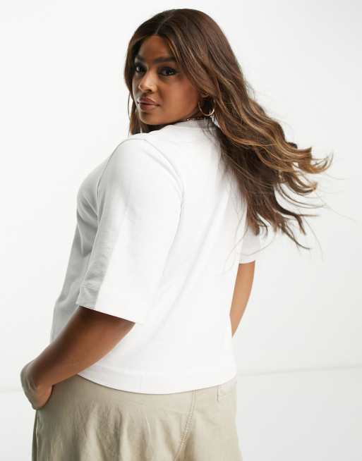 ASOS DESIGN Curve - Felpa squadrata bianca