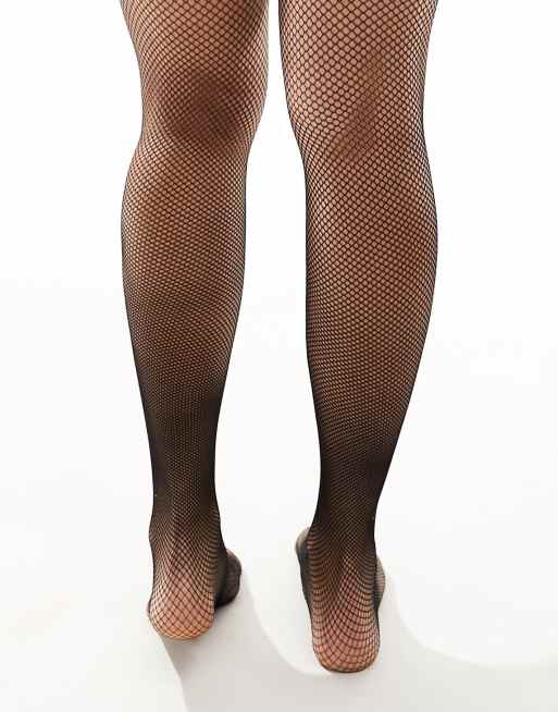 Cross Monogram Fishnet Tights in Black