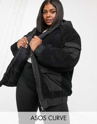 asos design bomber jacket in black