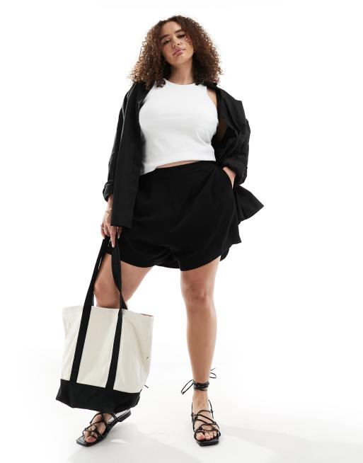 ASOS DESIGN Curve flippy short in black ASOS