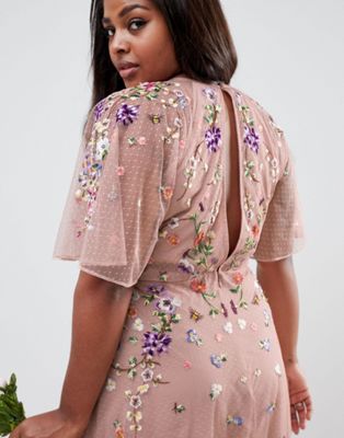 asos design floral embroidered dobby mesh
