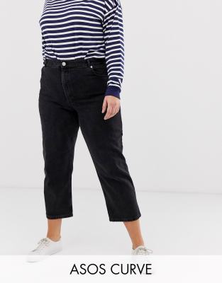 plus size black straight leg jeans