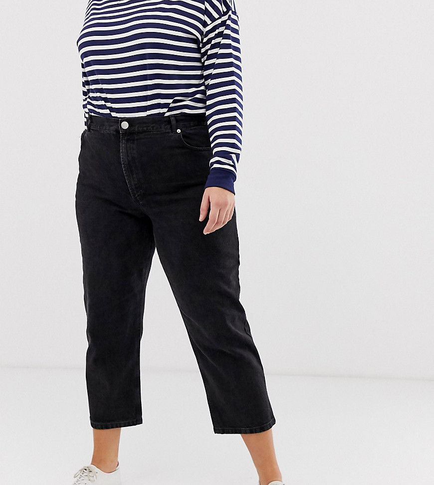 ASOS DESIGN Curve - Florence - Authentieke jeans met rechte pijpen in verwassen zwart