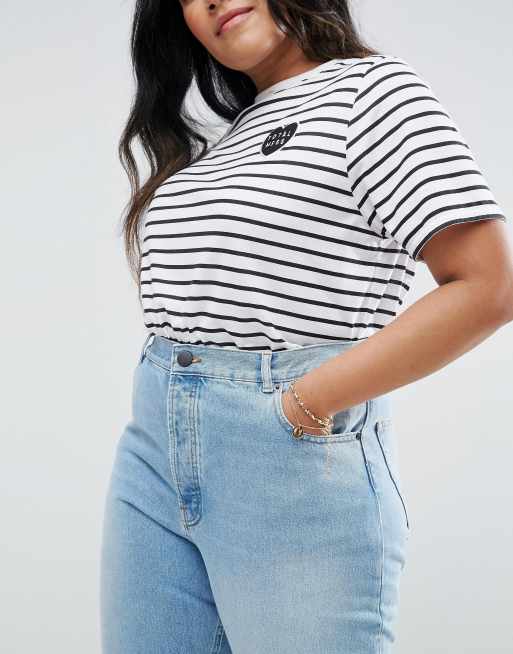 ASOS DESIGN Curve – Florence – Niebieskie klasyczne jeansy z prostymi nogawkami, 4 z 4