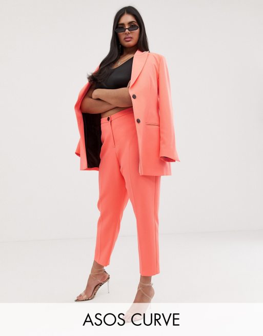 tapered leg trouser suit