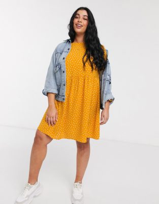 mustard spot dress