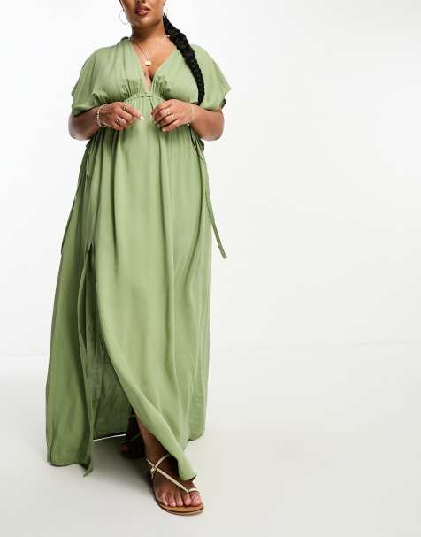 Plus size olive green on sale dress