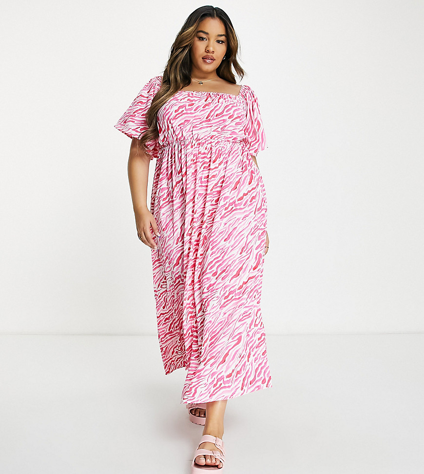 Swimwear %26 Beachwear by ASOS Curve This dress + you = perfect match Square neck Flutter sleeves Cut-out to back Regular fit