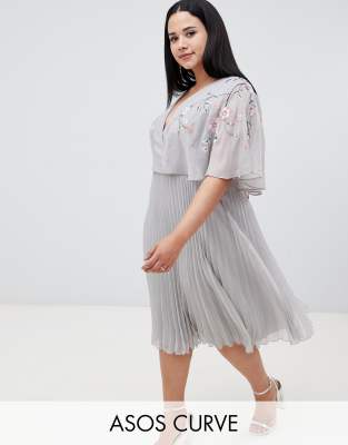 asos design flutter sleeve midi dress