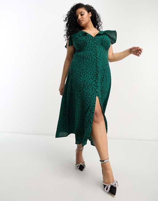 Green leopard print dress store asos