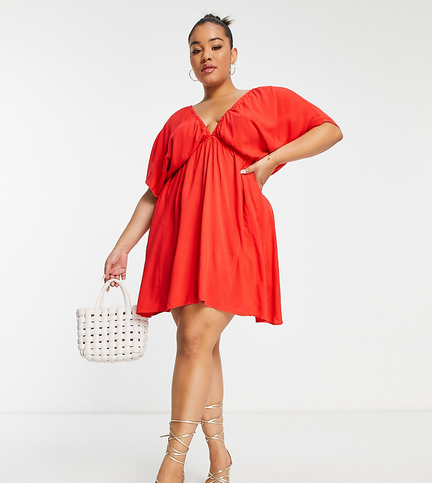 Swimwear %26 Beachwear by ASOS Curve This dress + you = perfect match attention Plunge neck Volume sleeves Regular fit