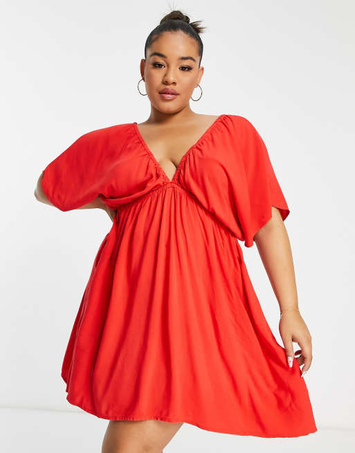 Asos curve red top dress