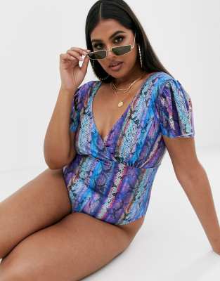 swimsuit with flutter sleeves