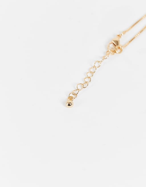 ASOS DESIGN Curve - Forgyldt halskæde med grønt svampevedhæng, 2 af 4