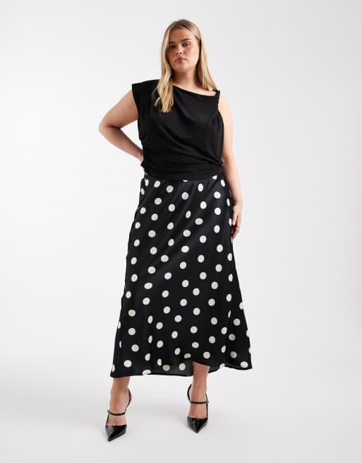 ASOS DESIGN Curve - Gedrapeerde top met gedraaid schouderbandje in zwart, 3 van 4