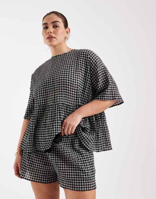 ASOS DESIGN Curve - Geruite short met gestrikte taille en zakdetail, 2 van 5