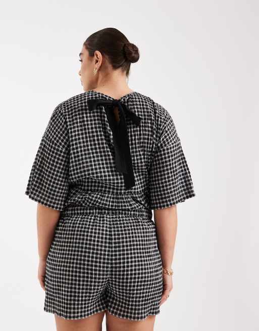 ASOS DESIGN Curve - Geruite short met gestrikte taille en zakdetail, 5 van 5