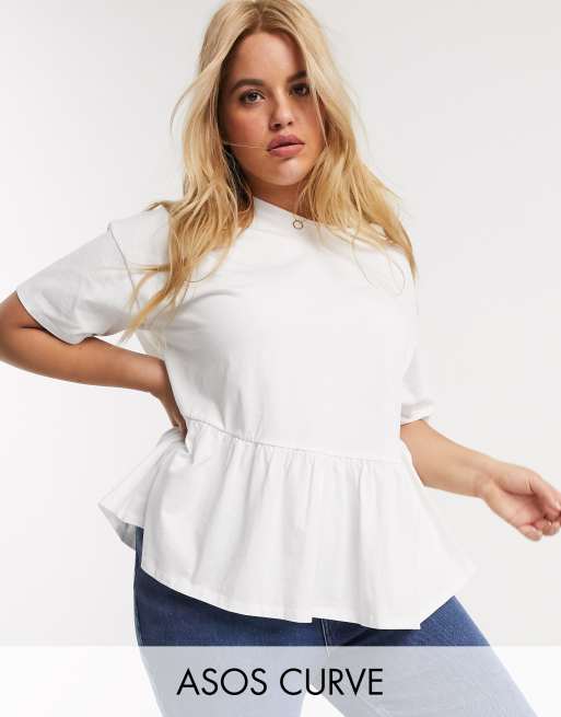 ASOS DESIGN - CURVE - Gesmokte casual top