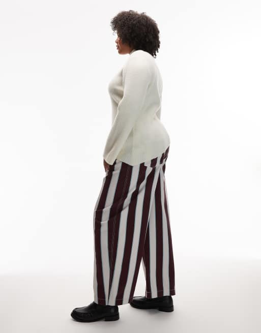 ASOS DESIGN Curve - Gestreepte broek met wijde ronde pijpen, 2 van 5