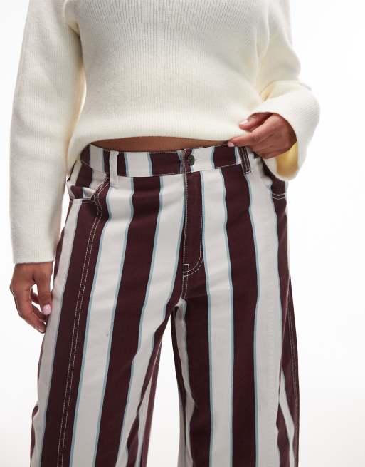 ASOS DESIGN Curve - Gestreepte broek met wijde ronde pijpen, 4 van 5