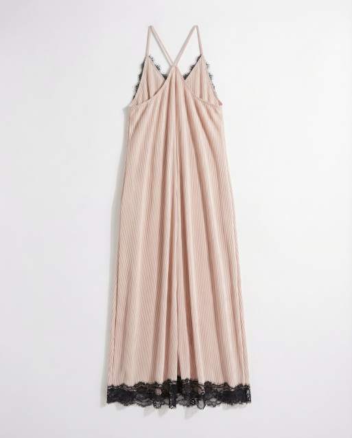ASOS DESIGN Curve – Gestreiftes Sommerkleid in Maxilänge mit Spitzenborte und schmalen Trägern , 6 von 7