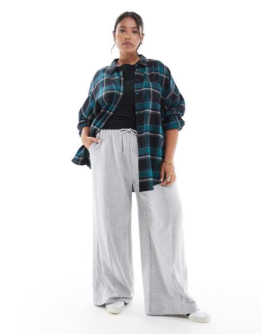 ASOS DESIGN Curve – Gewaschenes, kariertes Oversize-Hemd in Grün und Marineblau, 2 von 4
