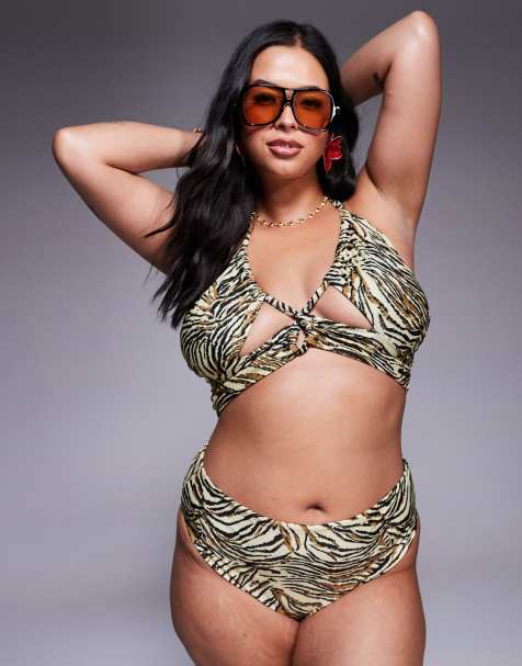 ASOS DESIGN Curve - Gia - Bikini med dyreprint - view 1