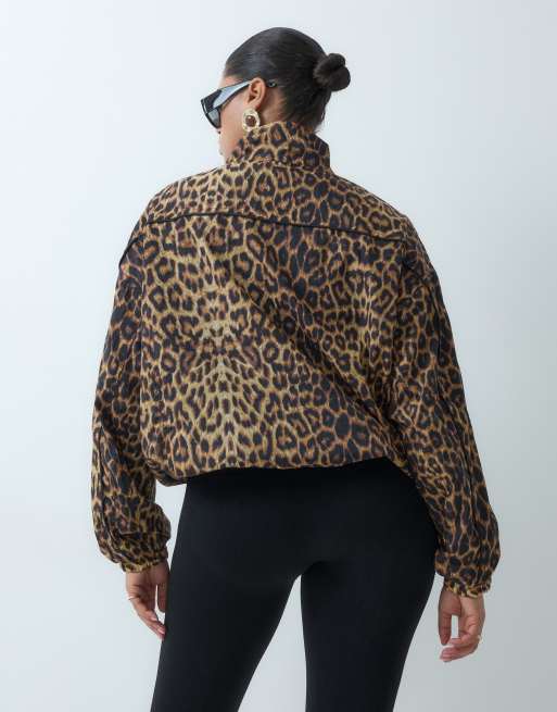 ASOS DESIGN Curve giacca sportiva oversize con stampa leopardata, 5 di 5