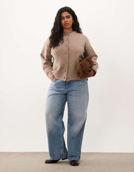 ASOS DESIGN Curve - Gilet coupe carrée fendu sur le côté - Champignon, 2 de 4