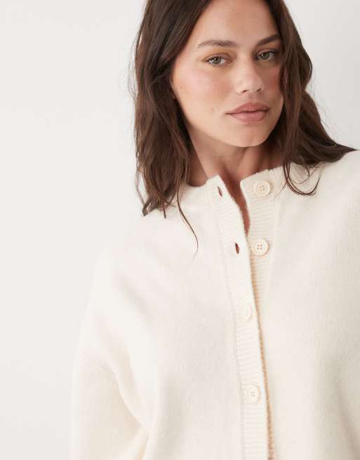 ASOS DESIGN Curve - Gilet coupe carrée fendu sur le côté - Crème, 3 de 4
