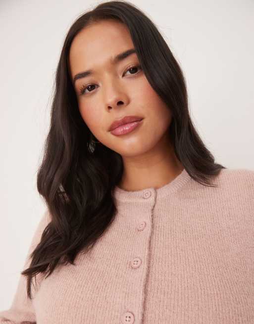 ASOS DESIGN Curve - Gilet court à col ras de cou - Rose clair, 3 de 4