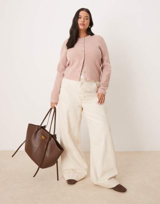 ASOS DESIGN Curve - Gilet court à col ras de cou - Rose clair, 4 de 4