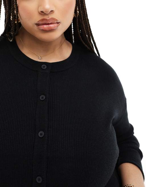 ASOS DESIGN Curve - Gilet ras de cou coupe slim - Noir, 2 de 4