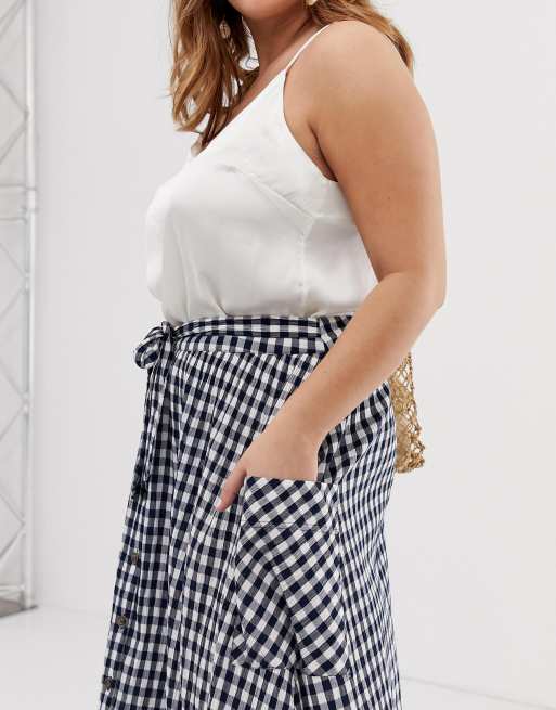 Plus size midi outlet skirt pockets