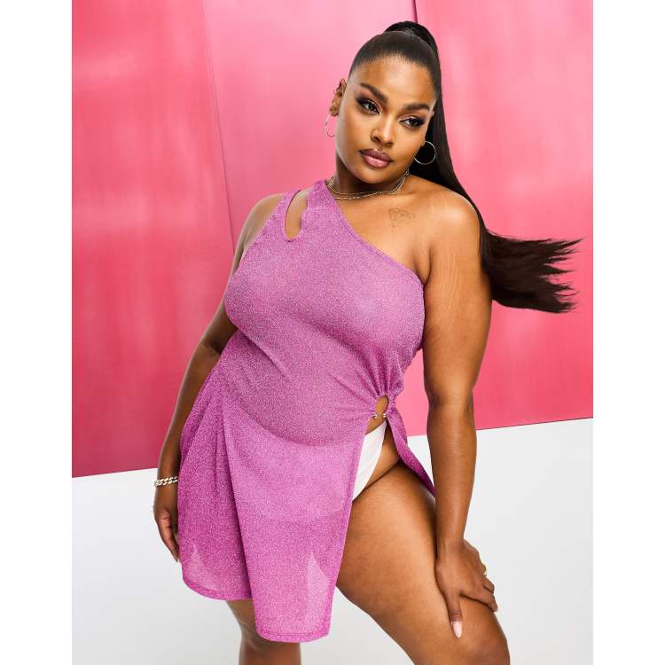 pink beach cover up dress Ramy Brook Women's Averie Metallic Mini Dress Swim Cover-Up - Pink - Size M main image 0