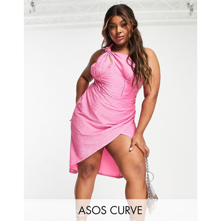 Spring Summer Plus Size Fashion Casual Ruffled Slit One Shoulder Bodycon  Slit Dress - The Little Connection