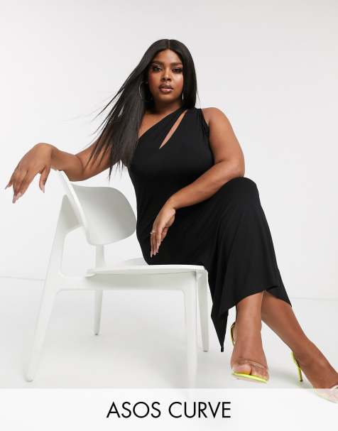 ASOS DESIGN Curve – Going Out – Maxikleid mit Schlitz vorne
