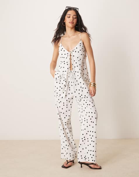 ASOS DESIGN Curve gold chain satin top and trousers co-ord in khaki - view 1