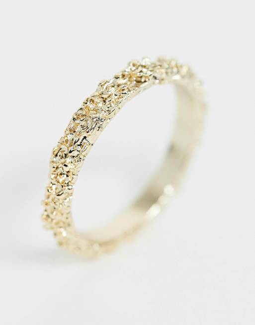 Asos Design Curve Goldener Ring Mit Struktur Asos