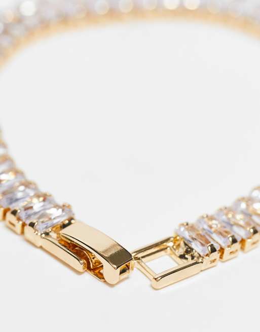 ASOS DESIGN Curve – Goldfarbenes Armband mit Zirkonia-Schmucksteinen, 2 von 4